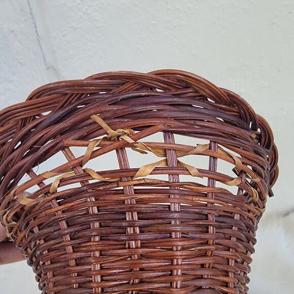 Round Woven Wicker Baskets Primitive Country Cottage Set Of 3 - Picture 3 of 3